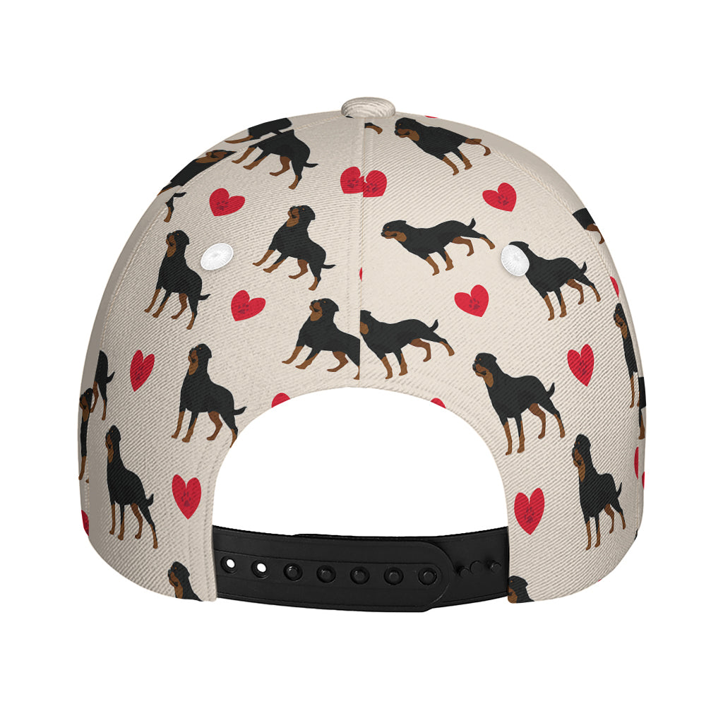 Love Rottweiler Pattern Print Baseball Cap