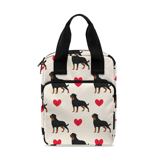 Love Rottweiler Pattern Print Bible Tote Bag