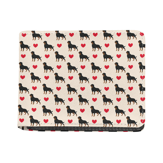 Love Rottweiler Pattern Print Bifold Wallet