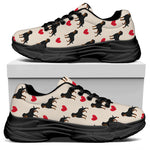 Love Rottweiler Pattern Print Black Chunky Shoes