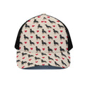Love Rottweiler Pattern Print Black Mesh Trucker Hat