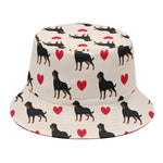 Love Rottweiler Pattern Print Bucket Hat