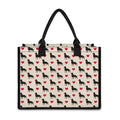 Love Rottweiler Pattern Print Canvas Tote Bag