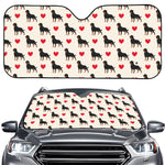 Love Rottweiler Pattern Print Car Windshield Sun Shade