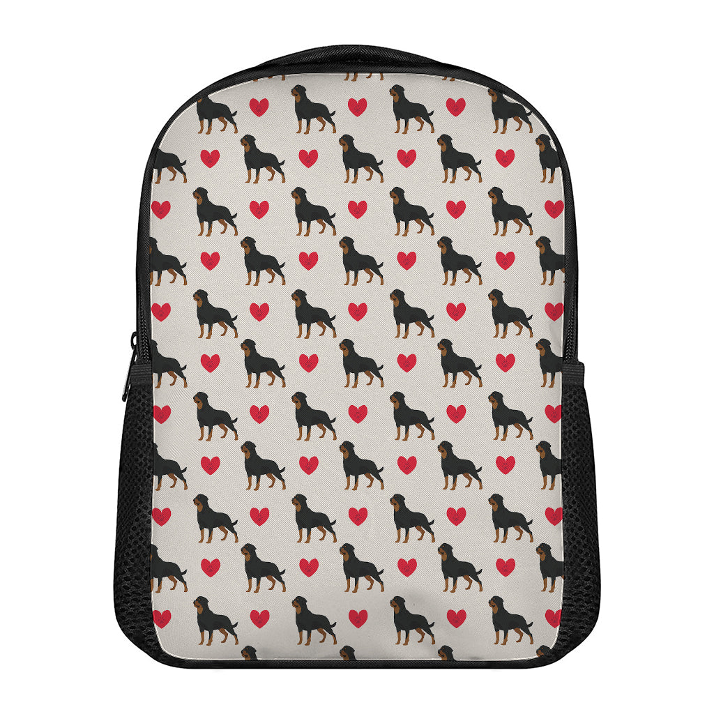 Love Rottweiler Pattern Print Casual Backpack