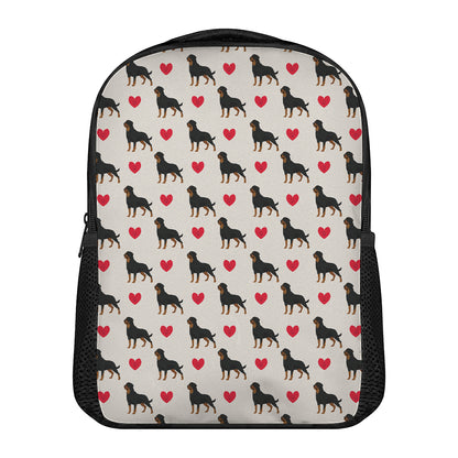Love Rottweiler Pattern Print Casual Backpack