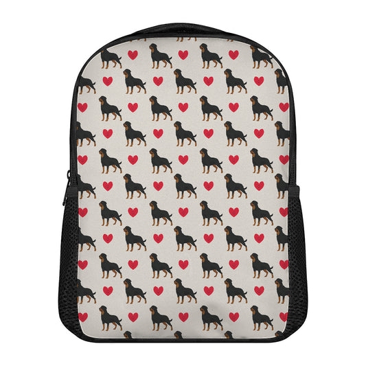 Love Rottweiler Pattern Print Casual Backpack