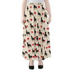 Love Rottweiler Pattern Print Chiffon Maxi Skirt