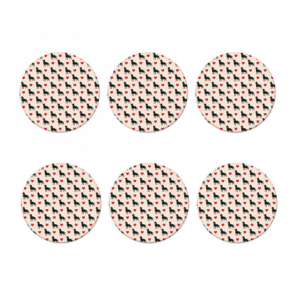 Love Rottweiler Pattern Print Coaster Set