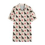 Love Rottweiler Pattern Print Cotton Hawaiian Shirt