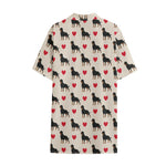 Love Rottweiler Pattern Print Cotton Hawaiian Shirt