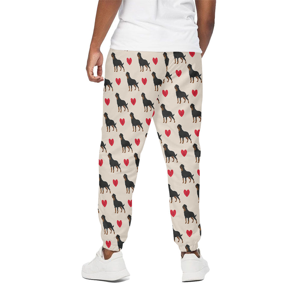 Love Rottweiler Pattern Print Cotton Pants