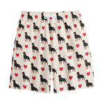 Love Rottweiler Pattern Print Cotton Shorts