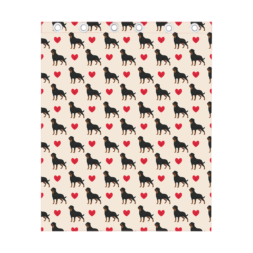 Love Rottweiler Pattern Print Curtain