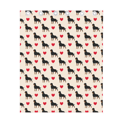 Love Rottweiler Pattern Print Curtain