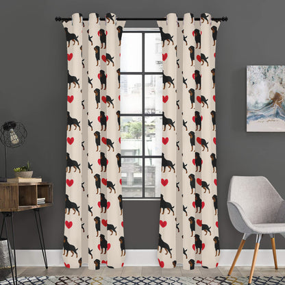 Love Rottweiler Pattern Print Curtain