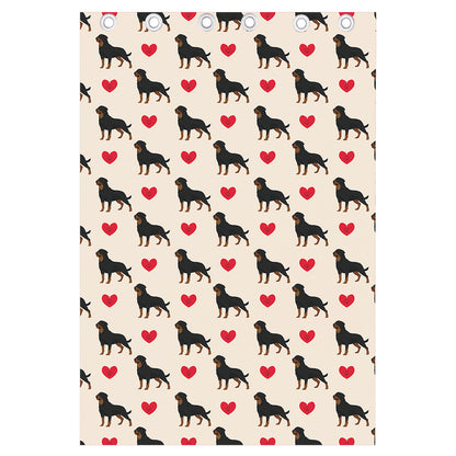 Love Rottweiler Pattern Print Curtain