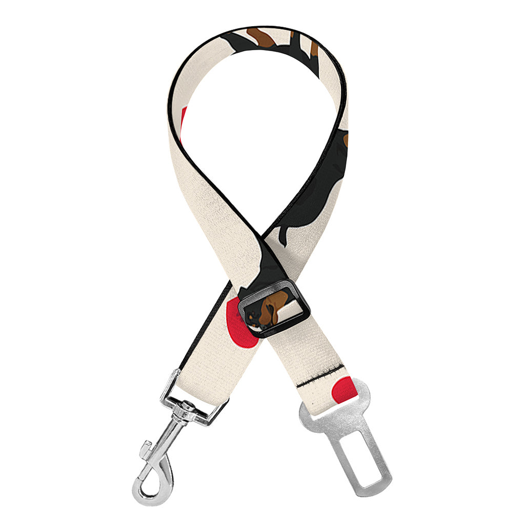Love Rottweiler Pattern Print Dog Seat Belt
