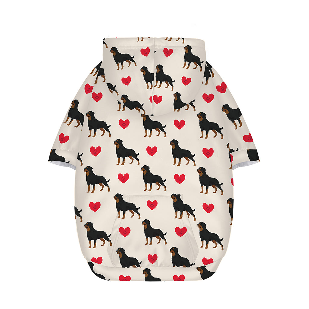 Love Rottweiler Pattern Print Dog Zip Up Hoodie