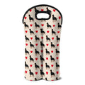 Love Rottweiler Pattern Print Double Neoprene Wine Tote
