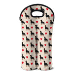 Love Rottweiler Pattern Print Double Neoprene Wine Tote