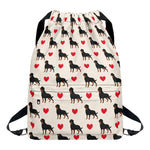 Love Rottweiler Pattern Print Drawstring Backpack