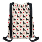 Love Rottweiler Pattern Print Drawstring Backpack