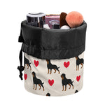 Love Rottweiler Pattern Print Drawstring Makeup Bag