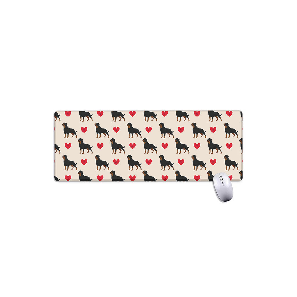 Love Rottweiler Pattern Print Extended Mouse Pad
