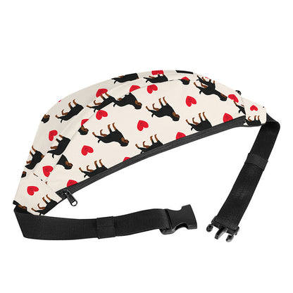 Love Rottweiler Pattern Print Fanny Pack