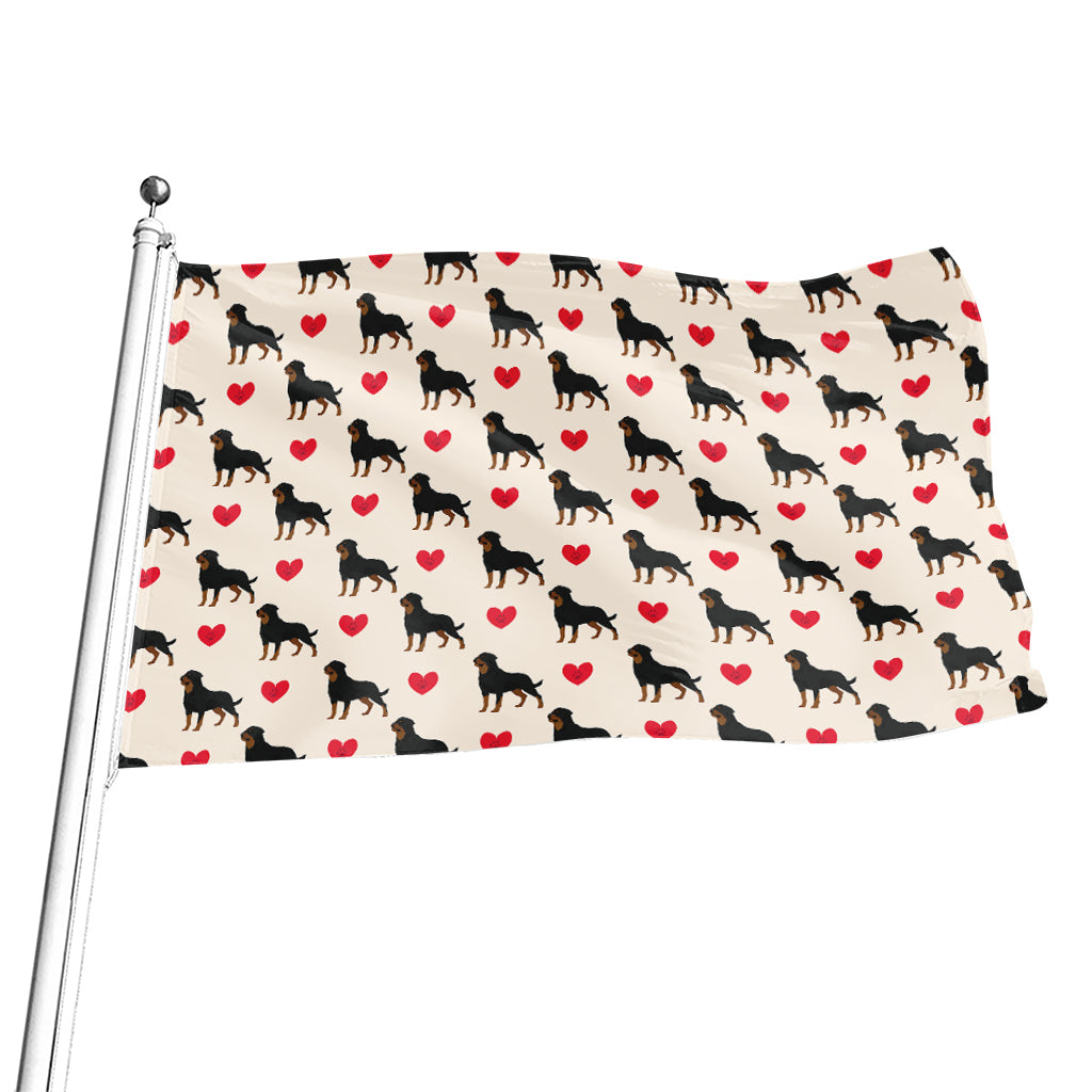 Love Rottweiler Pattern Print Flag