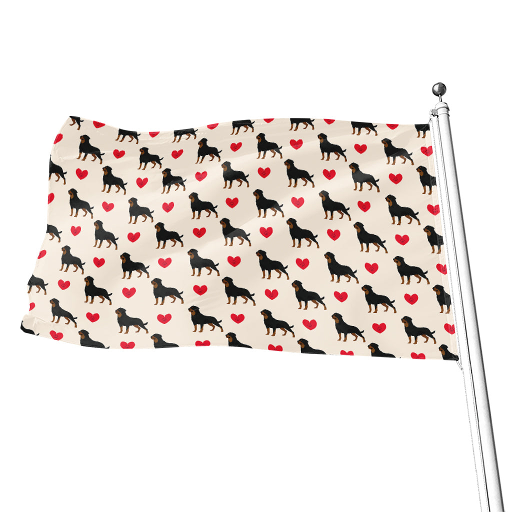 Love Rottweiler Pattern Print Flag