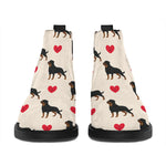 Love Rottweiler Pattern Print Flat Ankle Boots