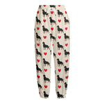 Love Rottweiler Pattern Print Fleece Lined Knit Pants