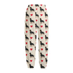 Love Rottweiler Pattern Print Fleece Lined Knit Pants