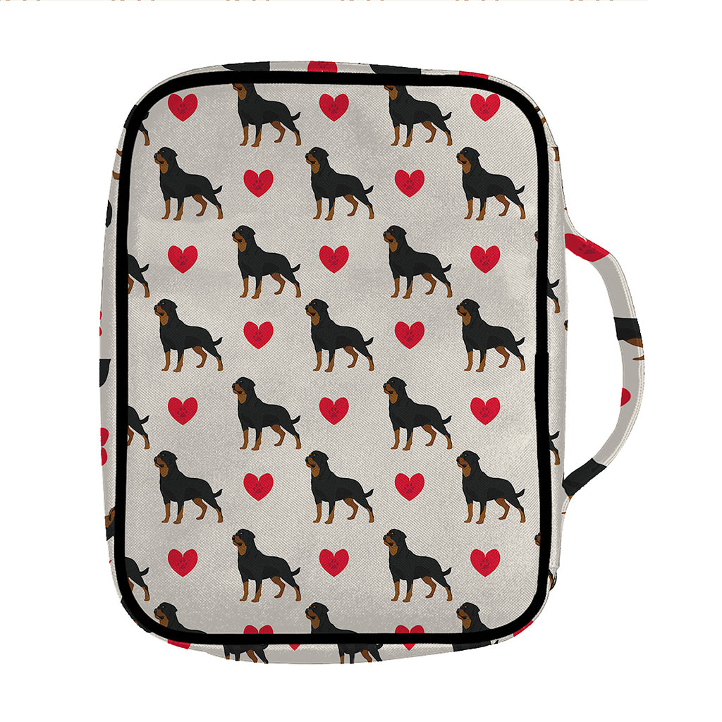 Love Rottweiler Pattern Print Front Pocket Bible Bag