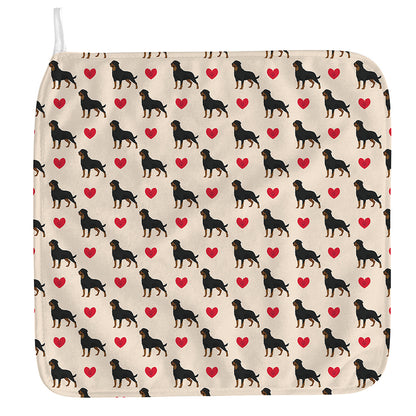 Love Rottweiler Pattern Print Hand Towel