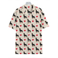 Love Rottweiler Pattern Print Hawaiian Shirt