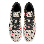 Love Rottweiler Pattern Print High Top Leather Sneakers