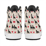 Love Rottweiler Pattern Print High Top Leather Sneakers