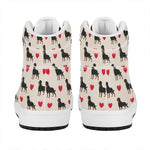 Love Rottweiler Pattern Print High Top Leather Sneakers