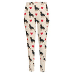 Love Rottweiler Pattern Print High-Waisted Pocket Leggings