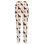 Love Rottweiler Pattern Print High-Waisted Pocket Leggings