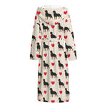 Love Rottweiler Pattern Print Hooded Bathrobe