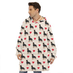Love Rottweiler Pattern Print Hoodie Blanket