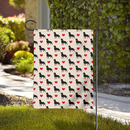 Love Rottweiler Pattern Print House Flag