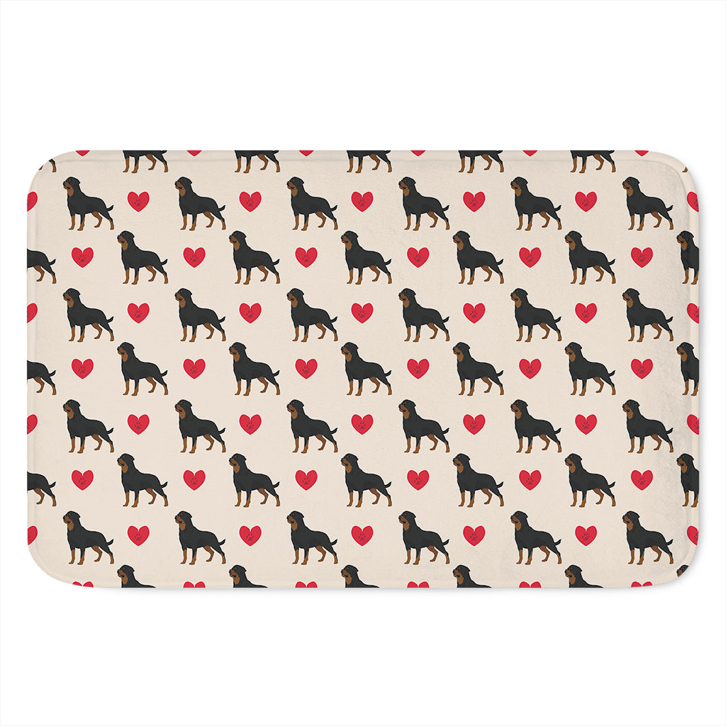 Love Rottweiler Pattern Print Indoor Door Mat