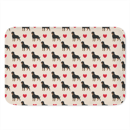 Love Rottweiler Pattern Print Indoor Door Mat