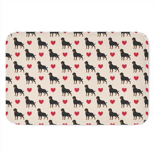 Love Rottweiler Pattern Print Indoor Door Mat