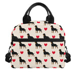 Love Rottweiler Pattern Print Insulated Lunch Bag